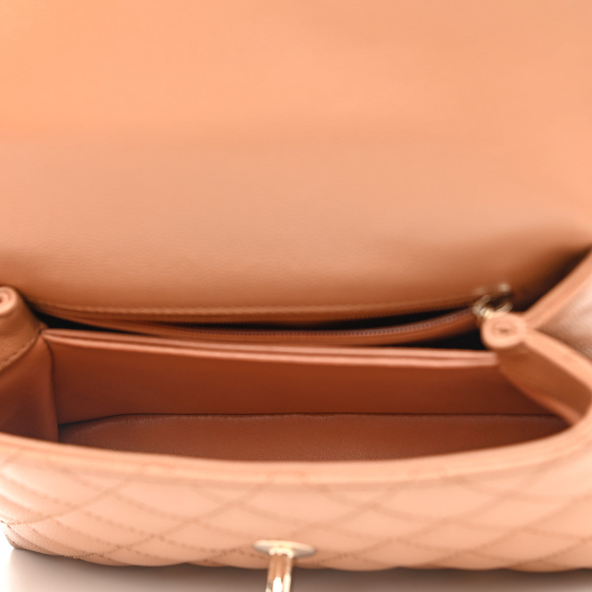 Caviar Quilted Mini Coco Handle Flap Brown