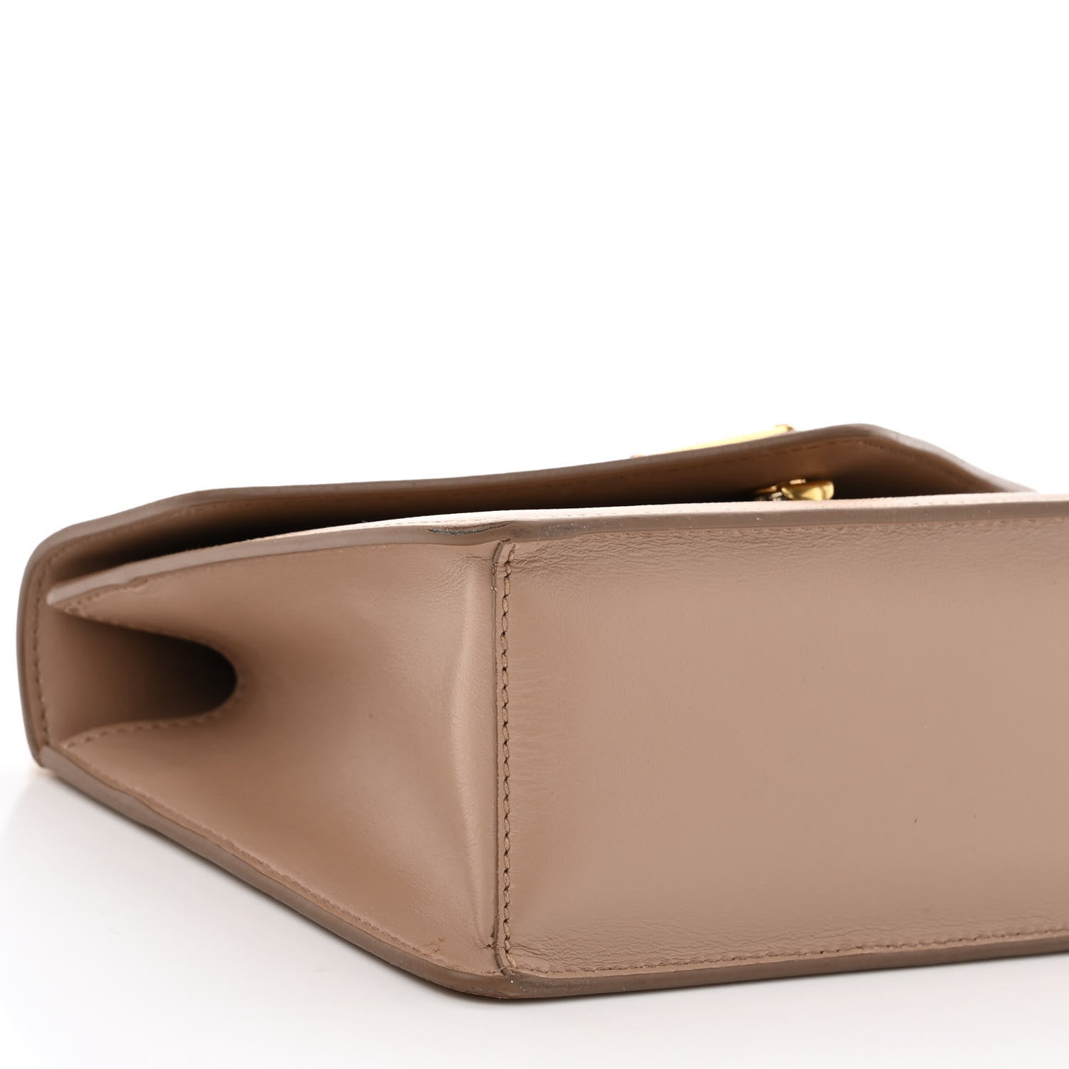 Prada Saffiano Soft Calfskin Metal Triangle Logo Envelope Chain Shoulder Bag Cammeo 8 of 9