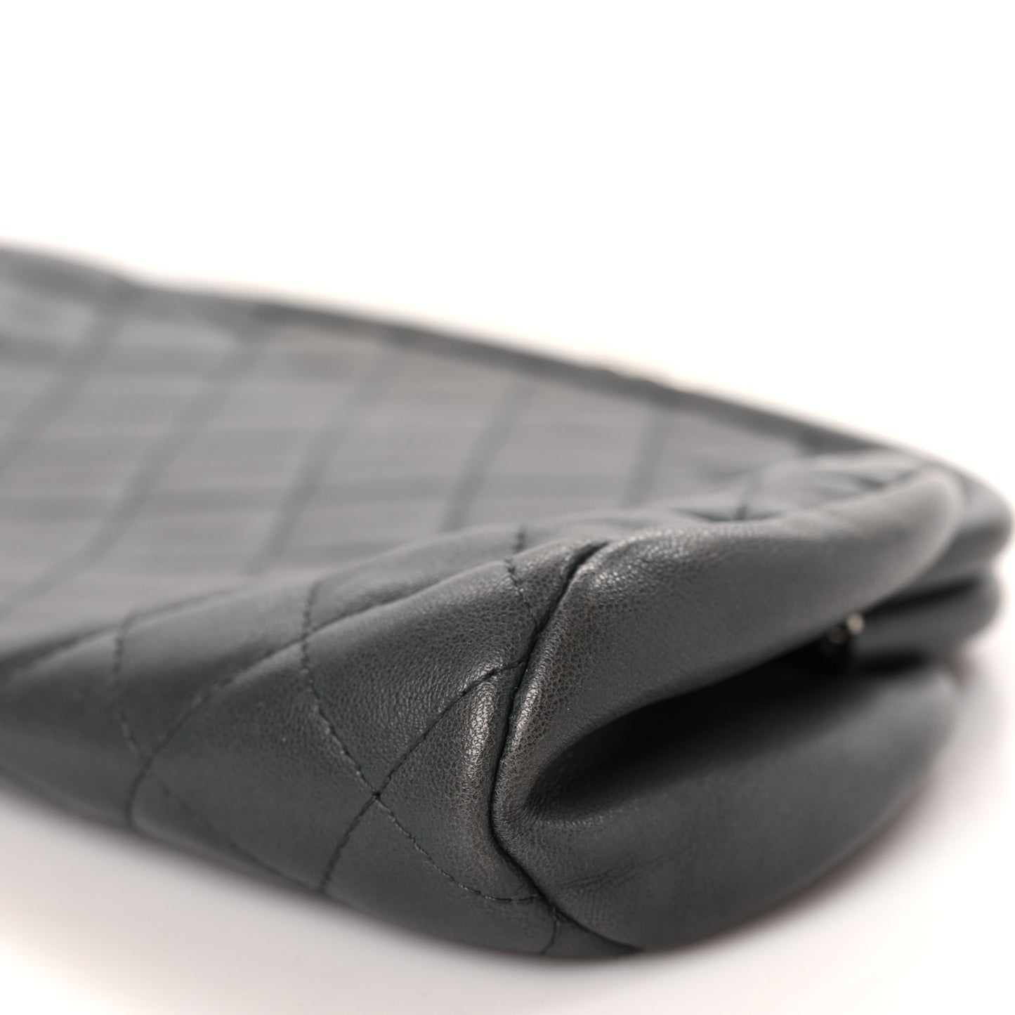 Lambskin Quilted Timeless Clutch Grey