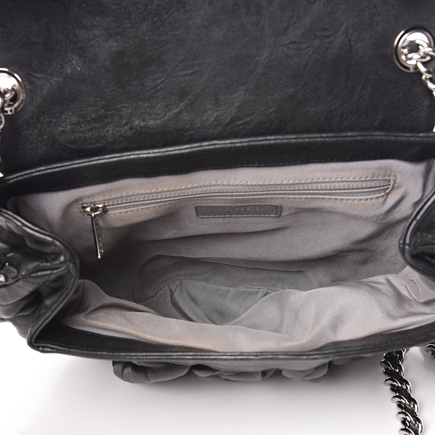 Chanel Washed Lambskin Quilted Medium Chain Around Messenger Black 5 of 15