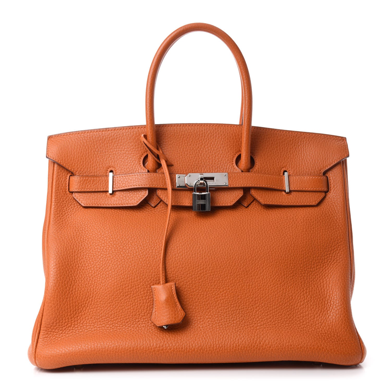 Hermes Taurillon Clemence Birkin 35 Orange 1 of 10