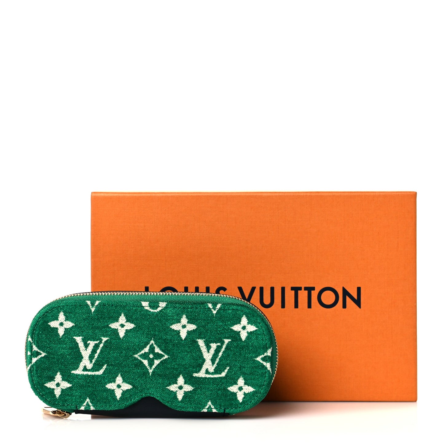 Jacquard Velvet Monogram LV Match Sunglasses Case GM Vert