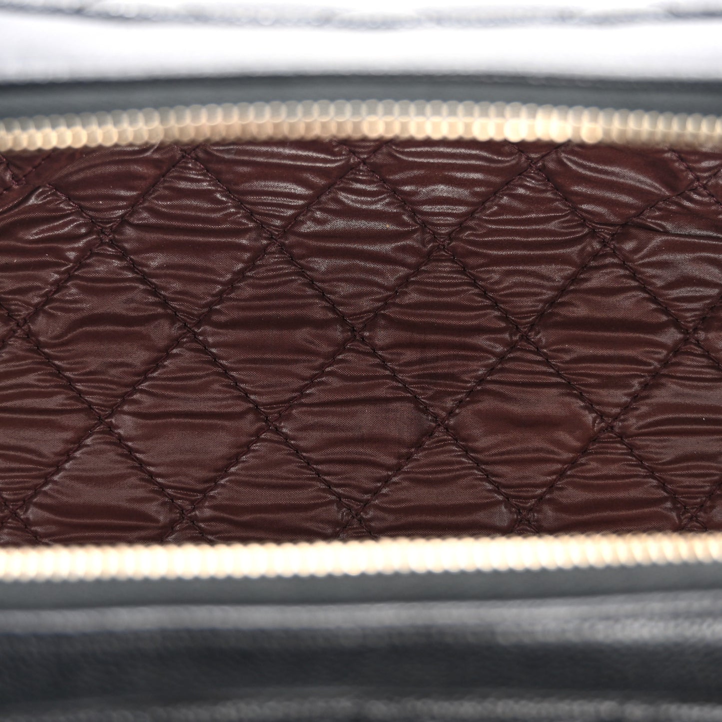 Caviar Quilted Double Zip Pouch Cosmetic Case Black
