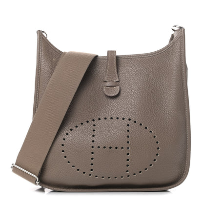 Hermes Taurillon Clemence Evelyne III PM Etoupe 1 of 6