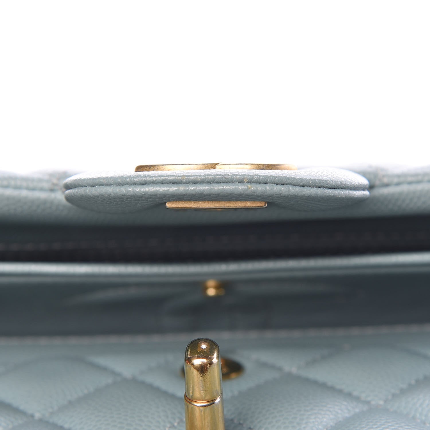 Chanel Iridescent Caviar Quilted Small Double Flap Light Blue 10 of 12