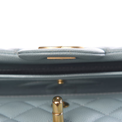 Chanel Iridescent Caviar Quilted Small Double Flap Light Blue 10 of 12