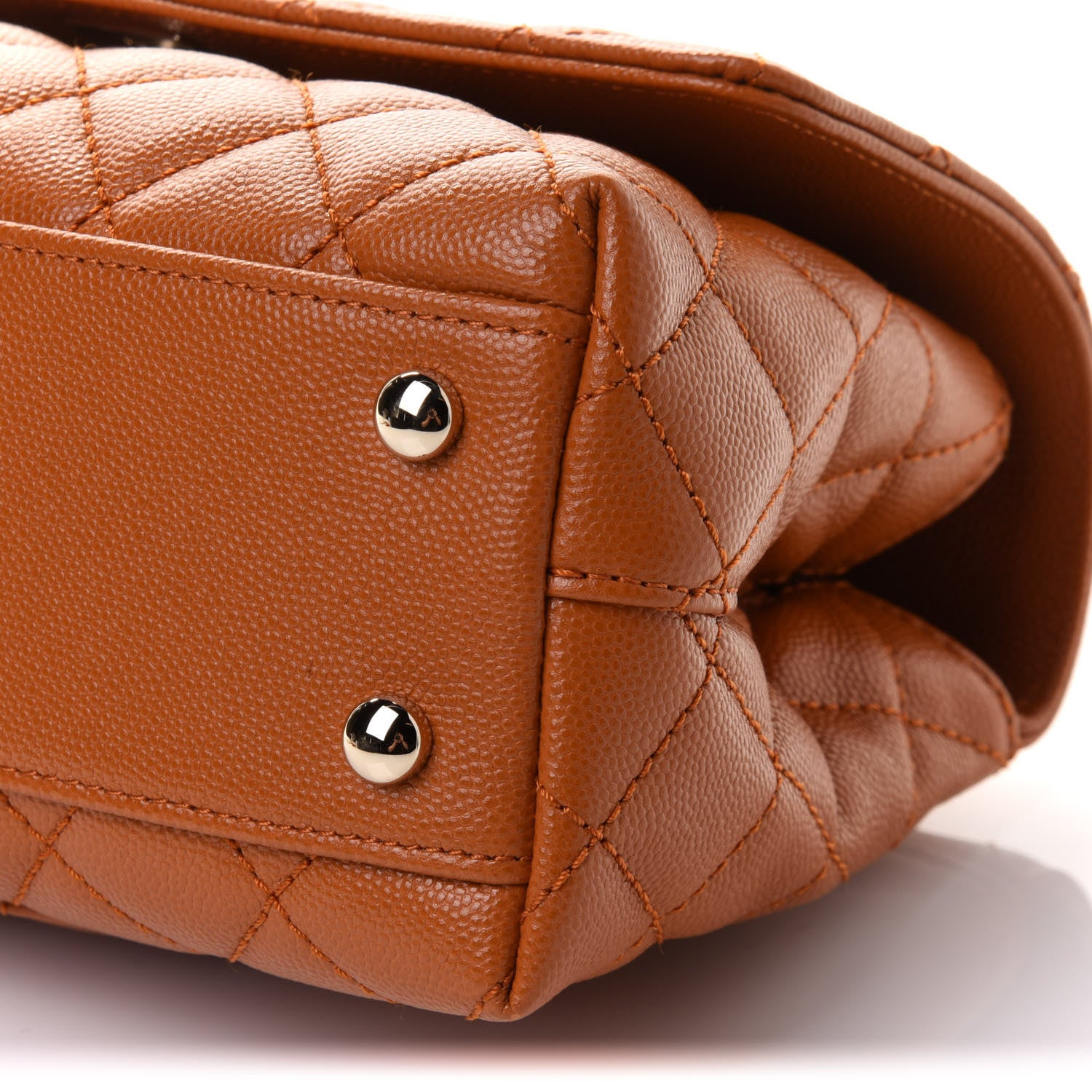 Chanel Caviar Quilted Mini Coco Handle Flap Light Brown 10 of 11