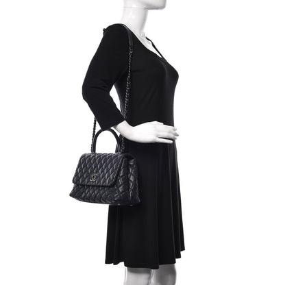 Chanel Caviar Quilted Small Coco Handle Flap Navy 2 of 11
