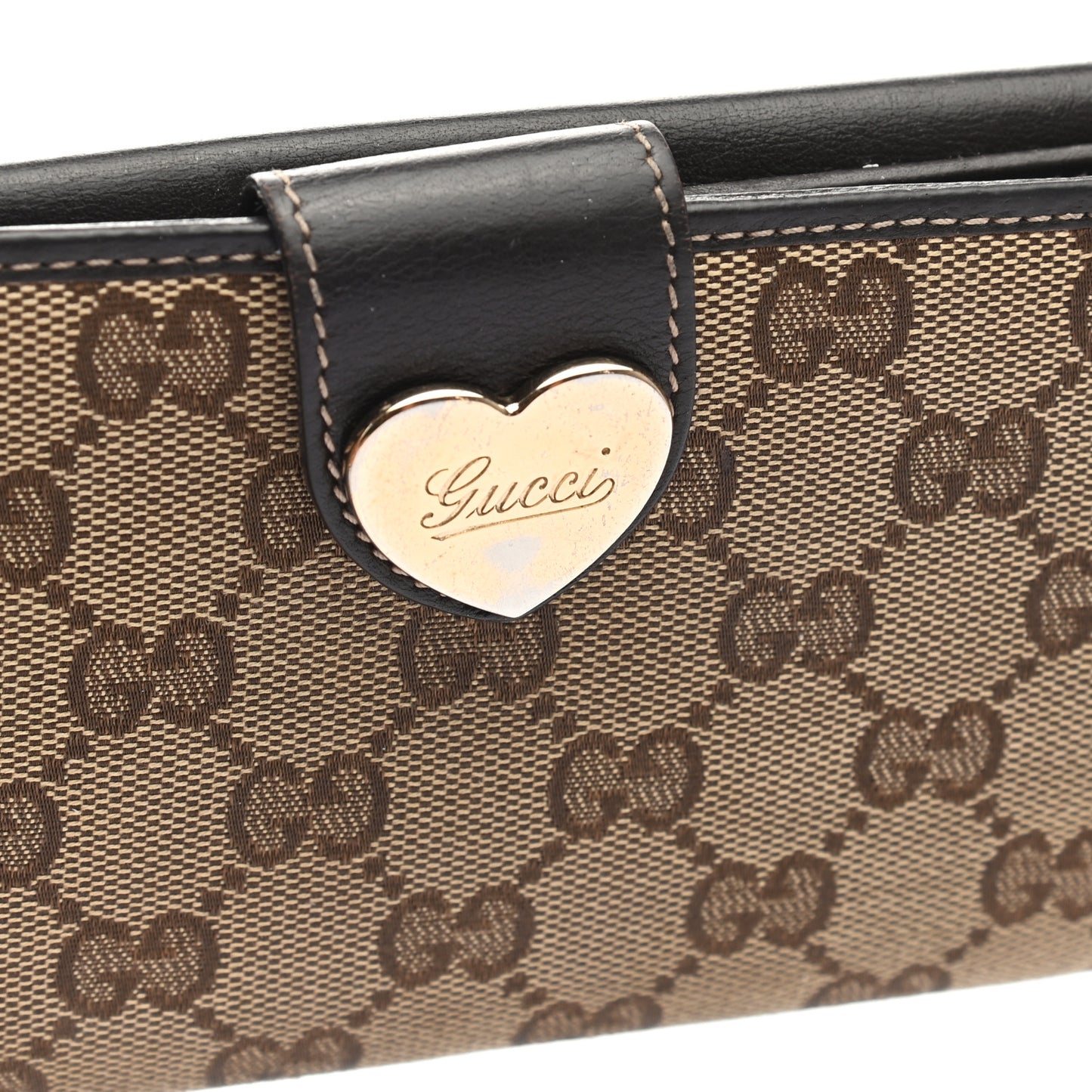 Monogram Heart Continental Wallet Dark Brown