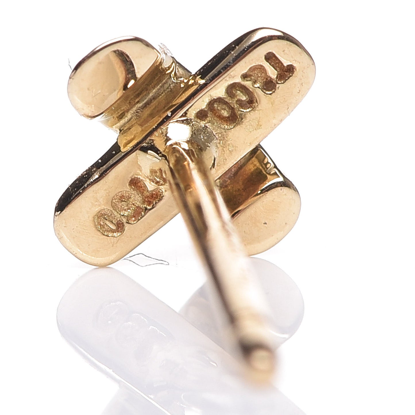 18K Yellow Gold 6mm Cross Stitch Earrings