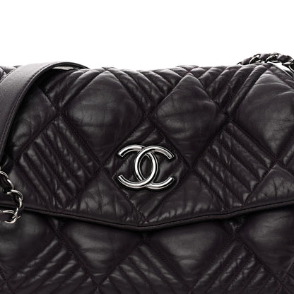 Chanel Lambskin In And Out XL Maxi Flap Dark Purple 8 of 12