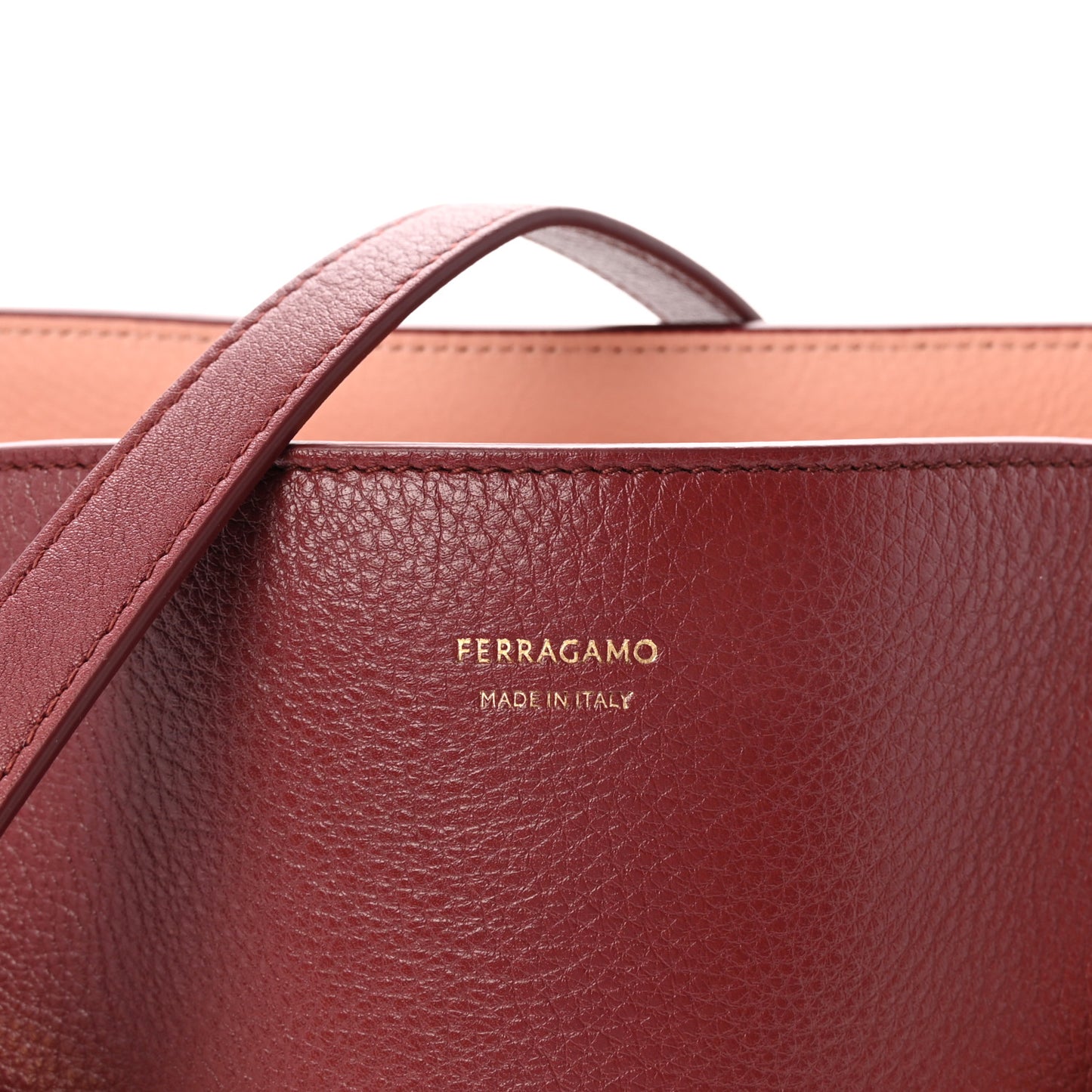Calfskin Medium Hug Soft Bicolor Shoulder Bag  College Red Pink