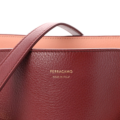 Salvatore Ferragamo Calfskin Medium Hug Soft Bicolor Shoulder Bag  College Red Pink 7 of 9