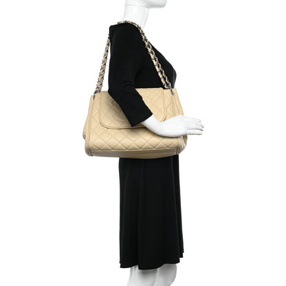 Chanel Caviar Quilted Timeless Accordion Flap Light Beige 2 of 11