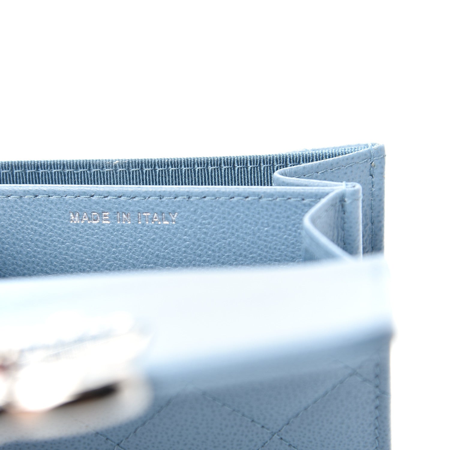 Chanel Caviar Quilted CC Box Flap Card Holder Blue 7 of 9