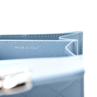 Chanel Caviar Quilted CC Box Flap Card Holder Blue 7 of 9