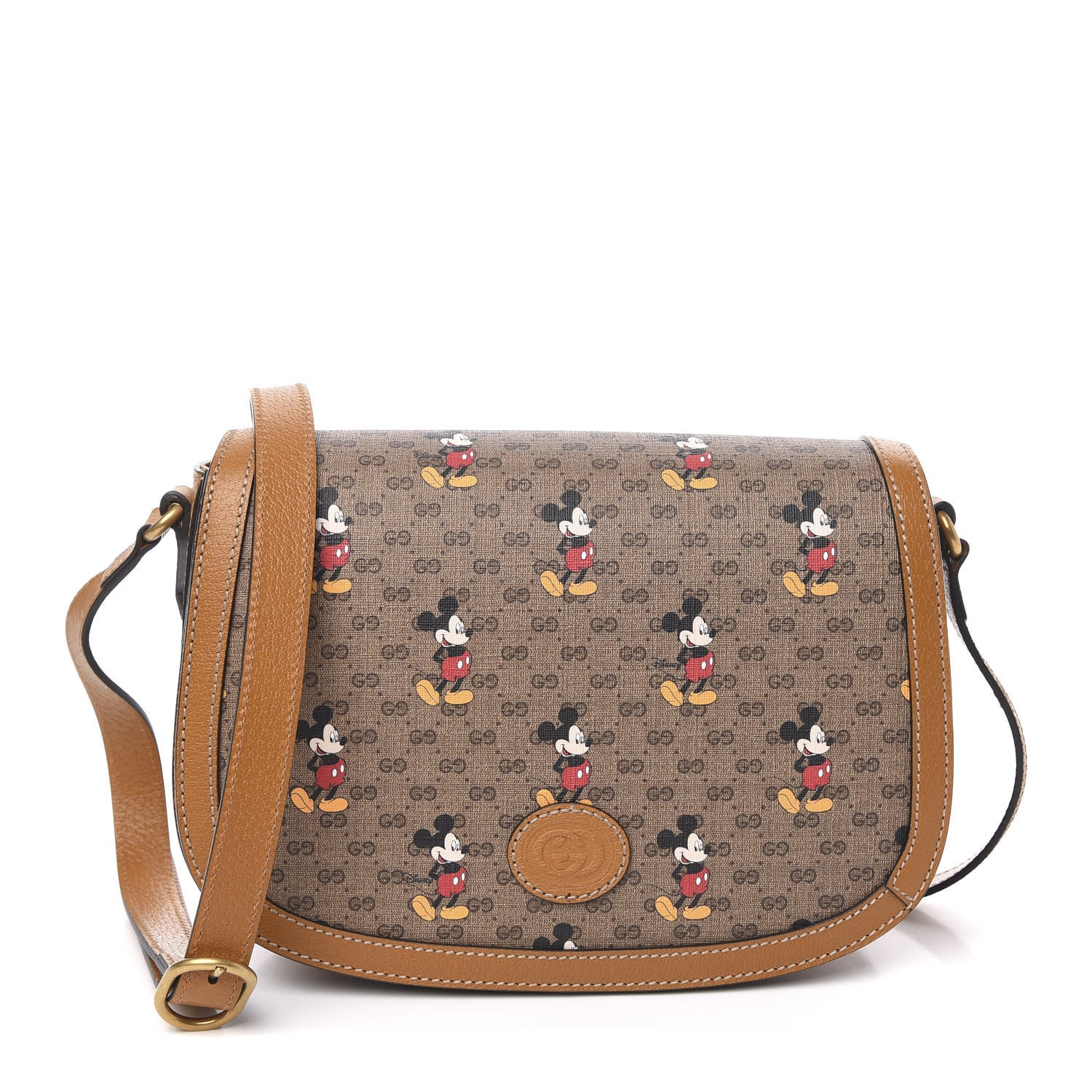 Gucci X DISNEY Mini Vintage GG Supreme Monogram Mickey Mouse Small Flap Messenger Bag Beige Vintage Sun Oil 1 of 10