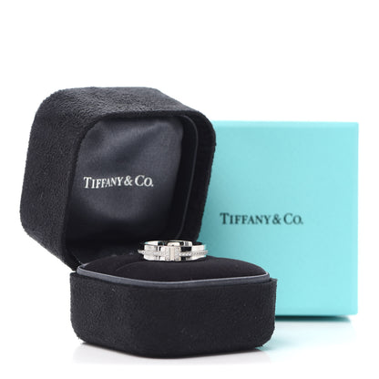 Tiffany 18K White Gold Diamond T Two Narrow Ring 50 5.5 5 of 5