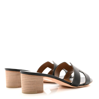 Hermes Calfskin Oasis Sandals 39 Black 4 of 9