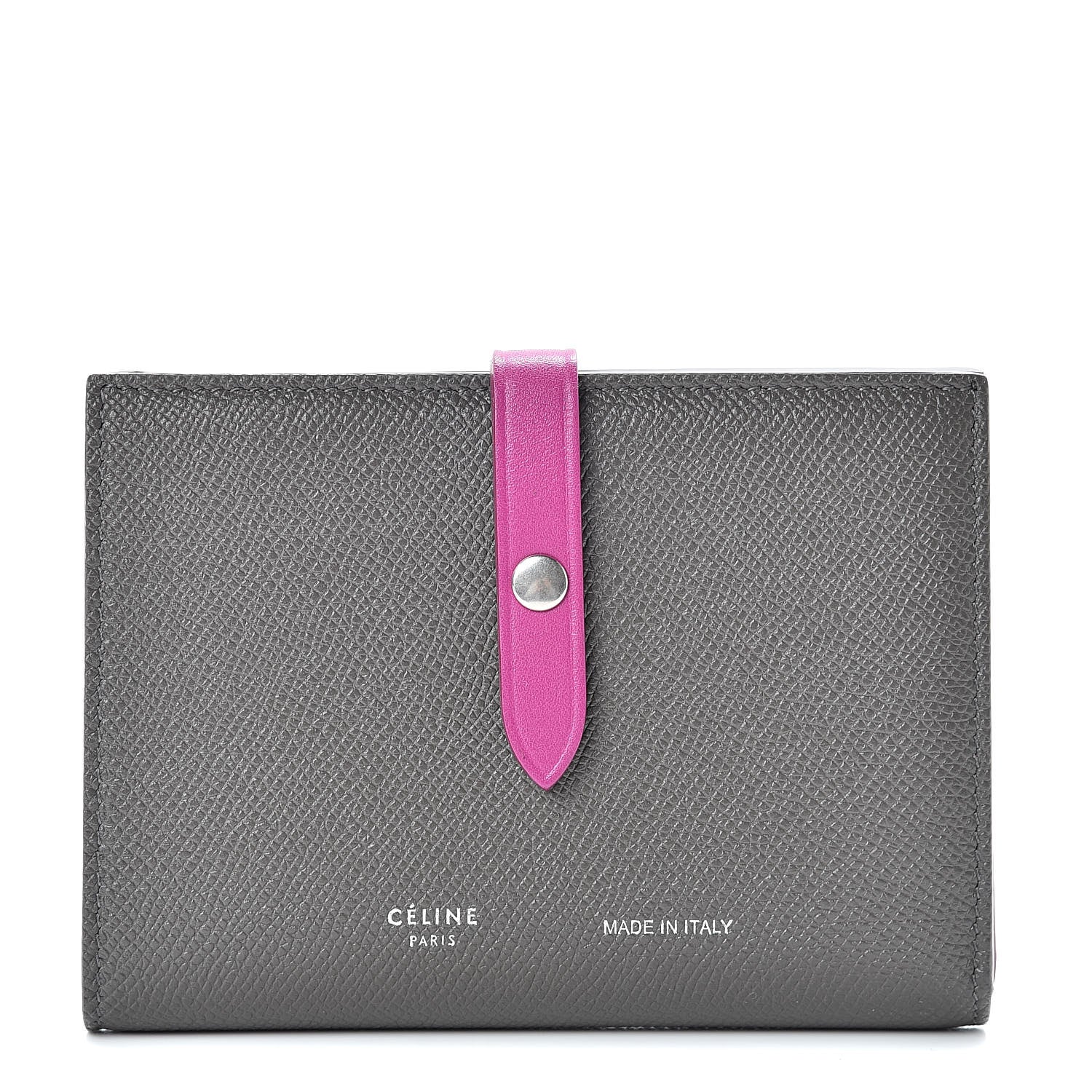 Celine Grained Calfskin Medium Multifunction Strap Wallet Grey 1 of 8