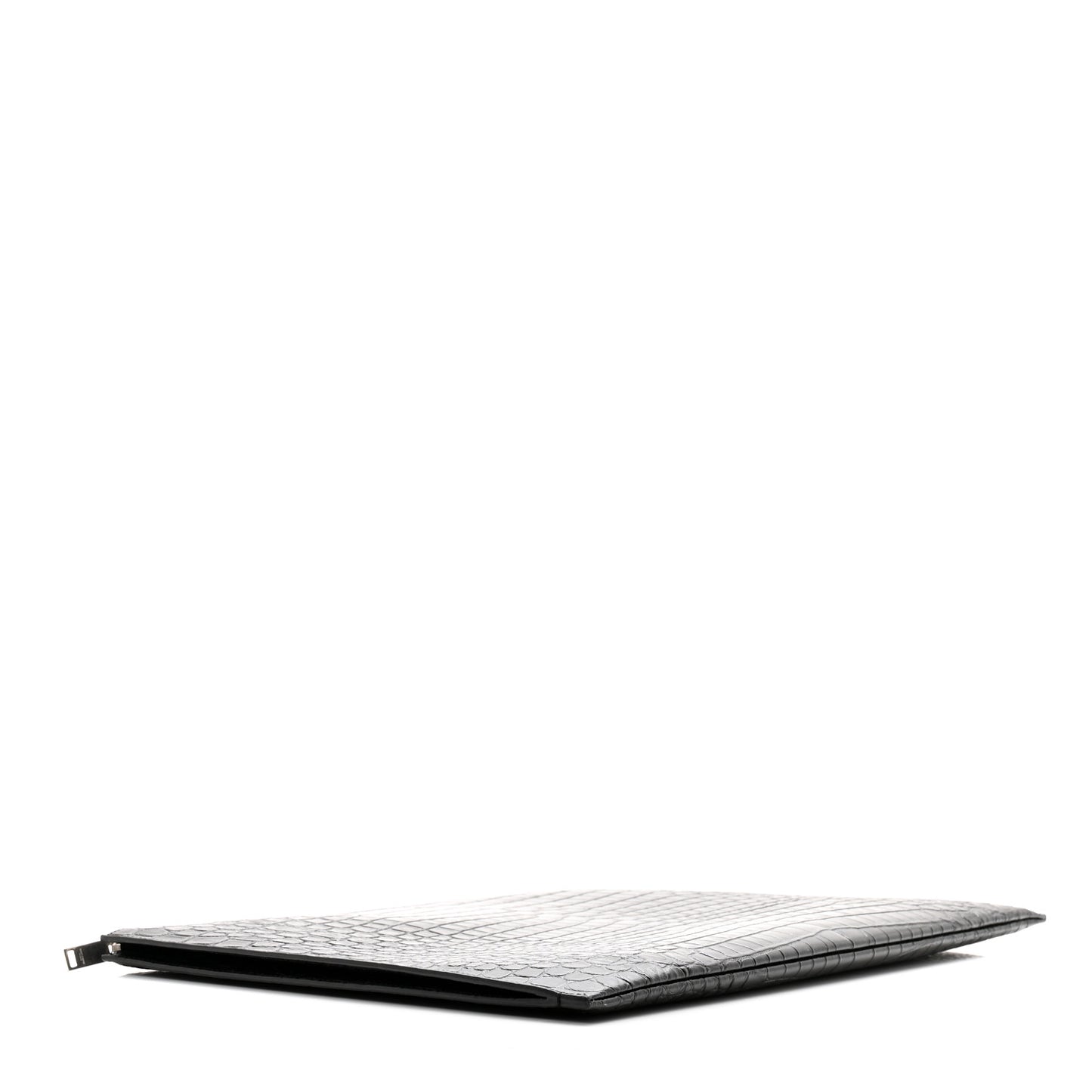 Calfskin Crocodile Embossed Document Holder Black