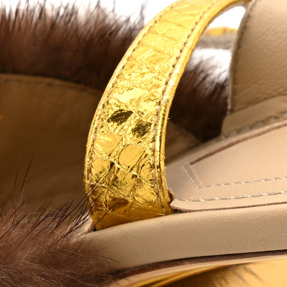 Fendi Mink Ayers Lucite Fendi First 95mm Sandals 41 Natural Brown 12 of 12