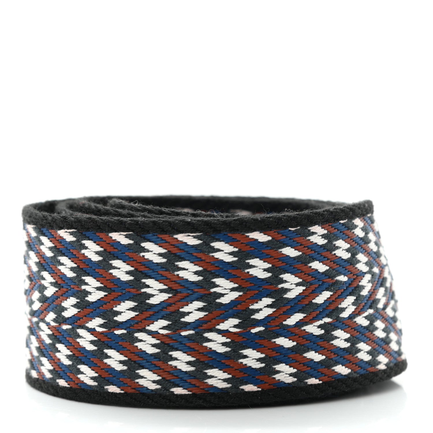 Hermes Toile Swift 50mm Sangle ZigZag Shoulder Strap Black White Deep Blue 2 of 5