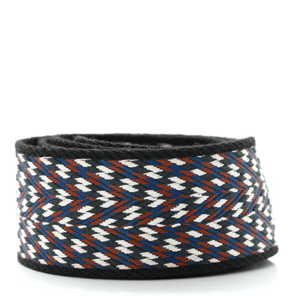Hermes Toile Swift 50mm Sangle ZigZag Shoulder Strap Black White Deep Blue 2 of 5