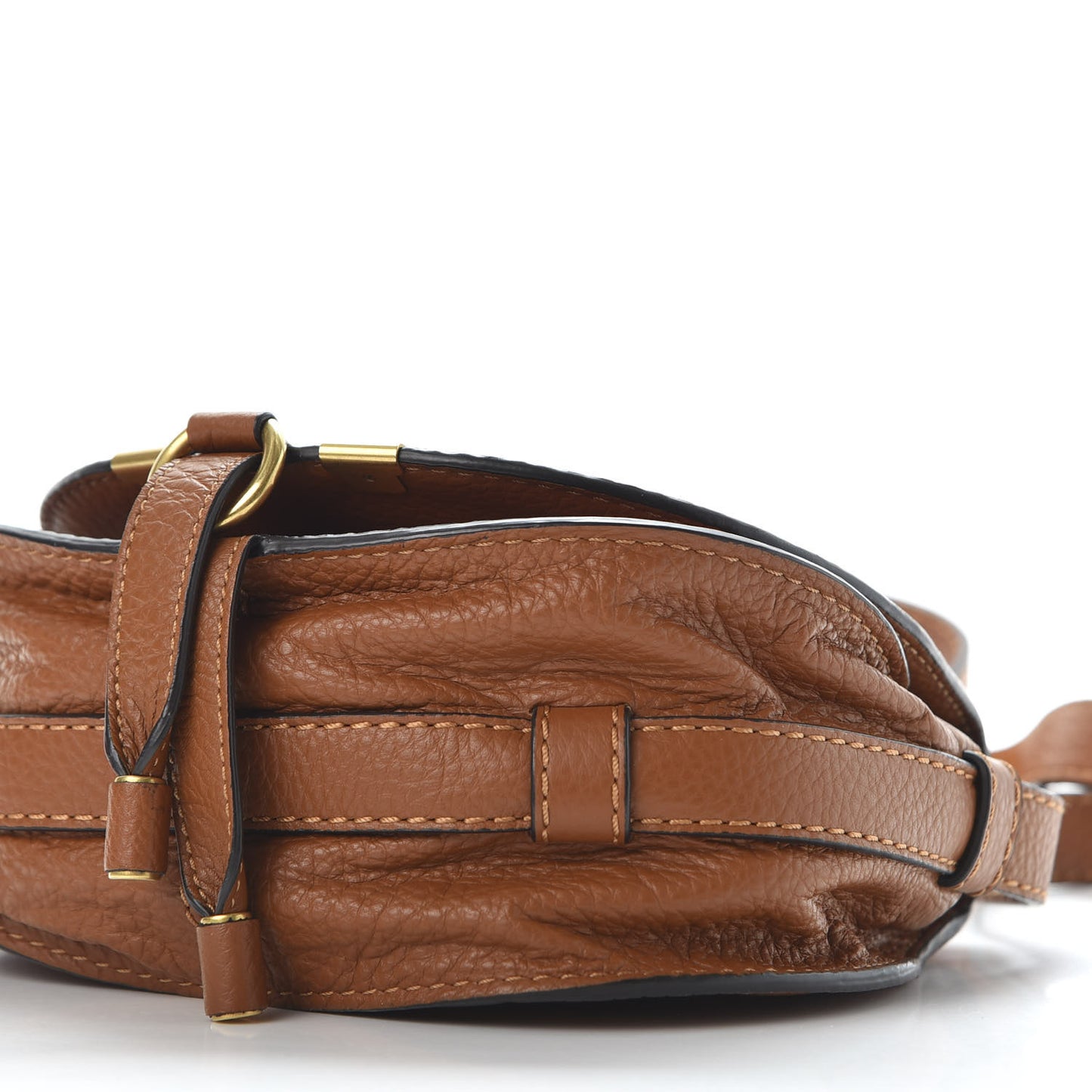 Calfskin Mini Marcie Round Crossbody Bag Tan