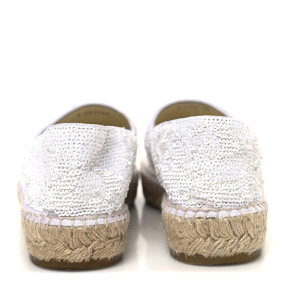 Chanel Patent Sequin CC Espadrilles 39 White 6 of 11