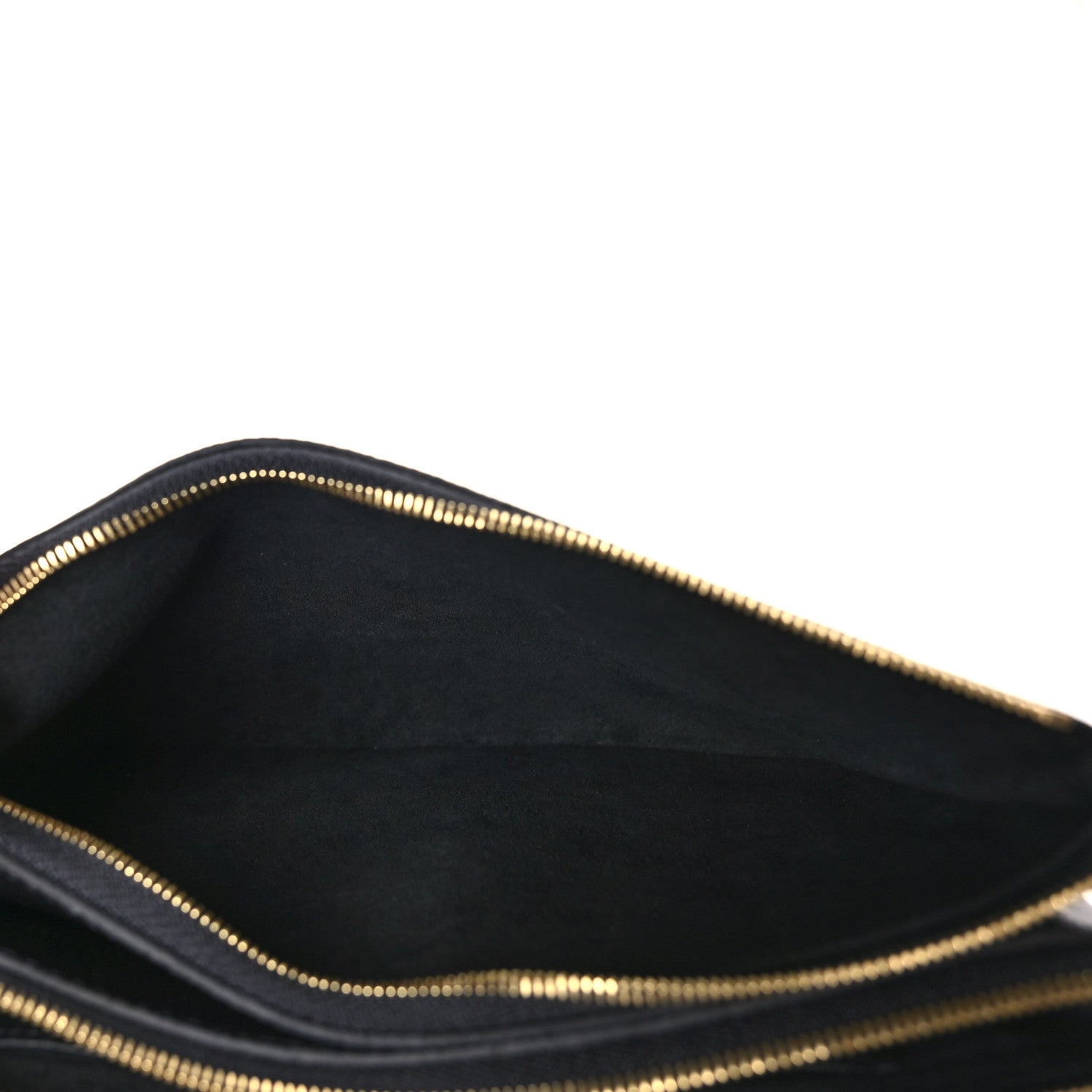 Louis Vuitton Empreinte Monogram Giant Double Zip Pochette Black Cream 5 of 9