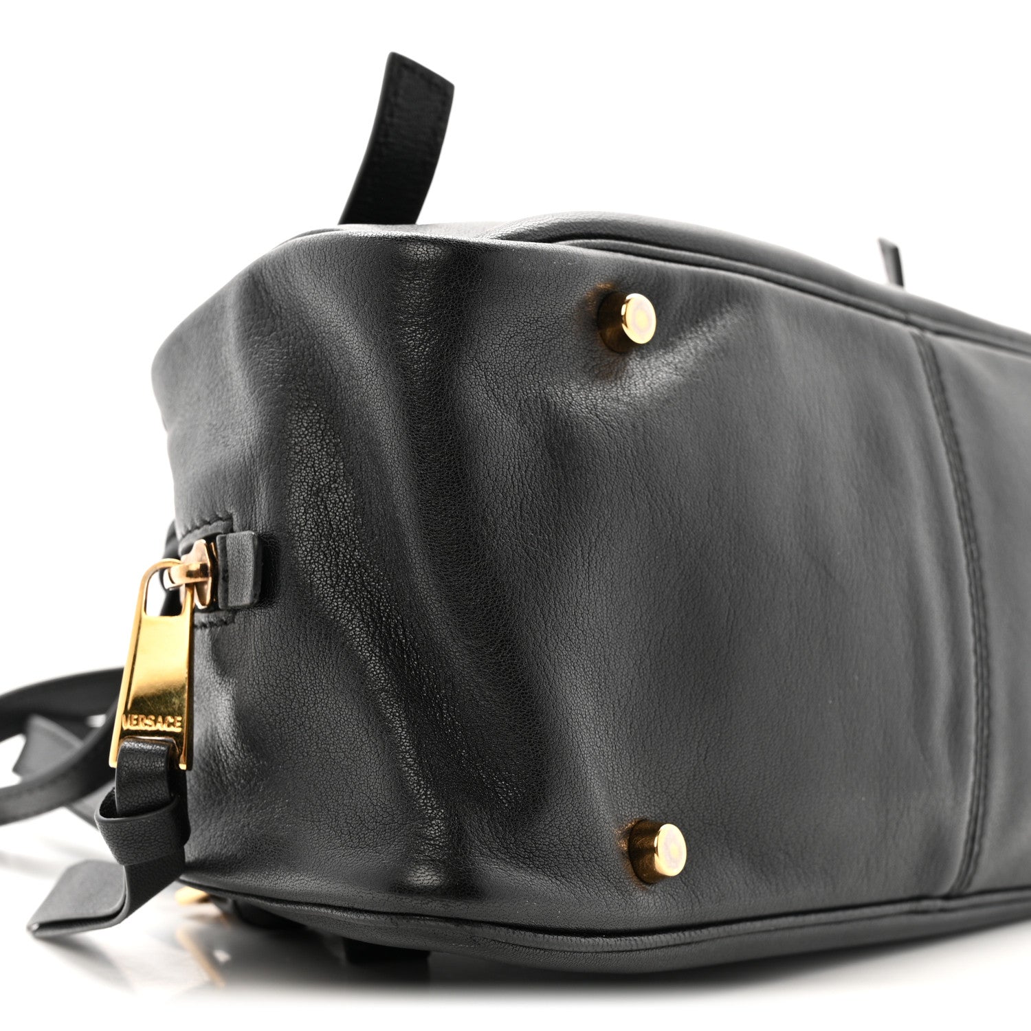 Versace Lambskin Tag Bowling Bag Black 9 of 15
