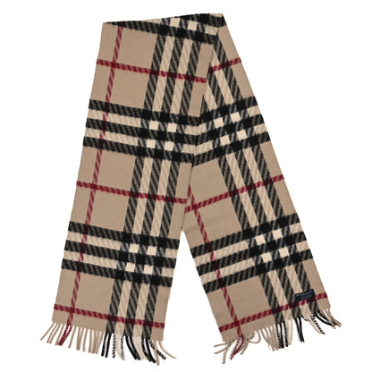 Burberry Cashmere House Check Fringe Scarf Camel 2 of 3