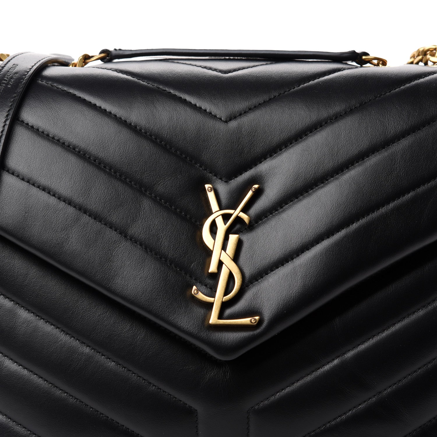 Saint Laurent Calfskin Y Quilted Monogram Medium Loulou Chain Satchel Black 11 of 11