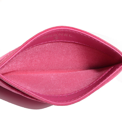 Chanel Iridescent Caviar Quilted Card Holder Pink 9 of 9