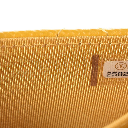 Chanel Caviar Quilted Flap Card Holder Wallet Yellow 7 of 8