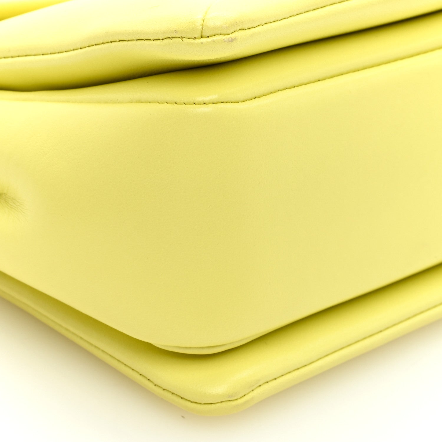 Valentino Garavani Nappa One Stud Chain Clutch Pale Yellow 7 of 8