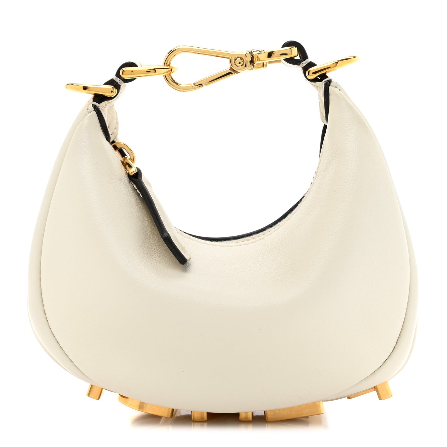 Vitello Grace Matte Nano Fendigraphy Hobo Charm White Ice