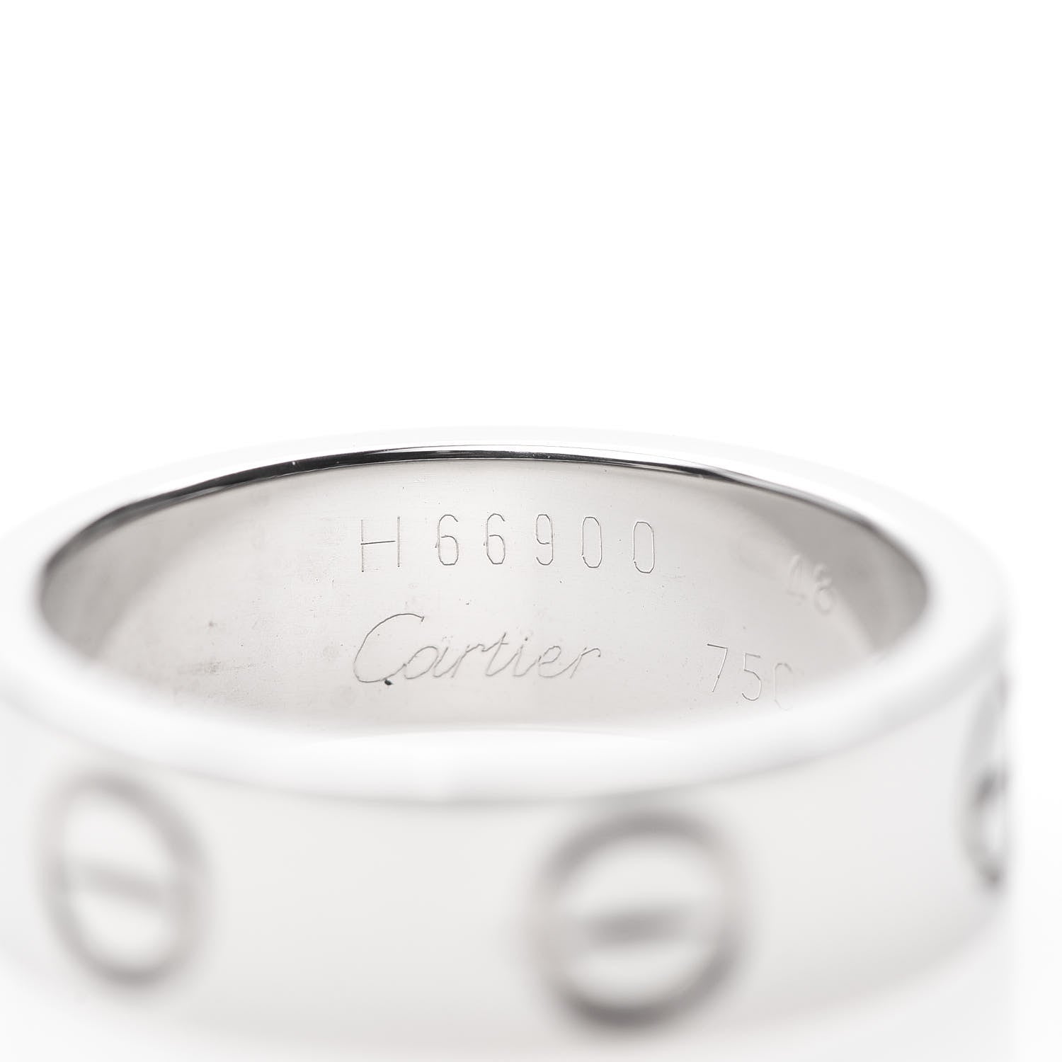 Cartier 18K White Gold 5.5mm LOVE Ring 48 4.5 4 of 5