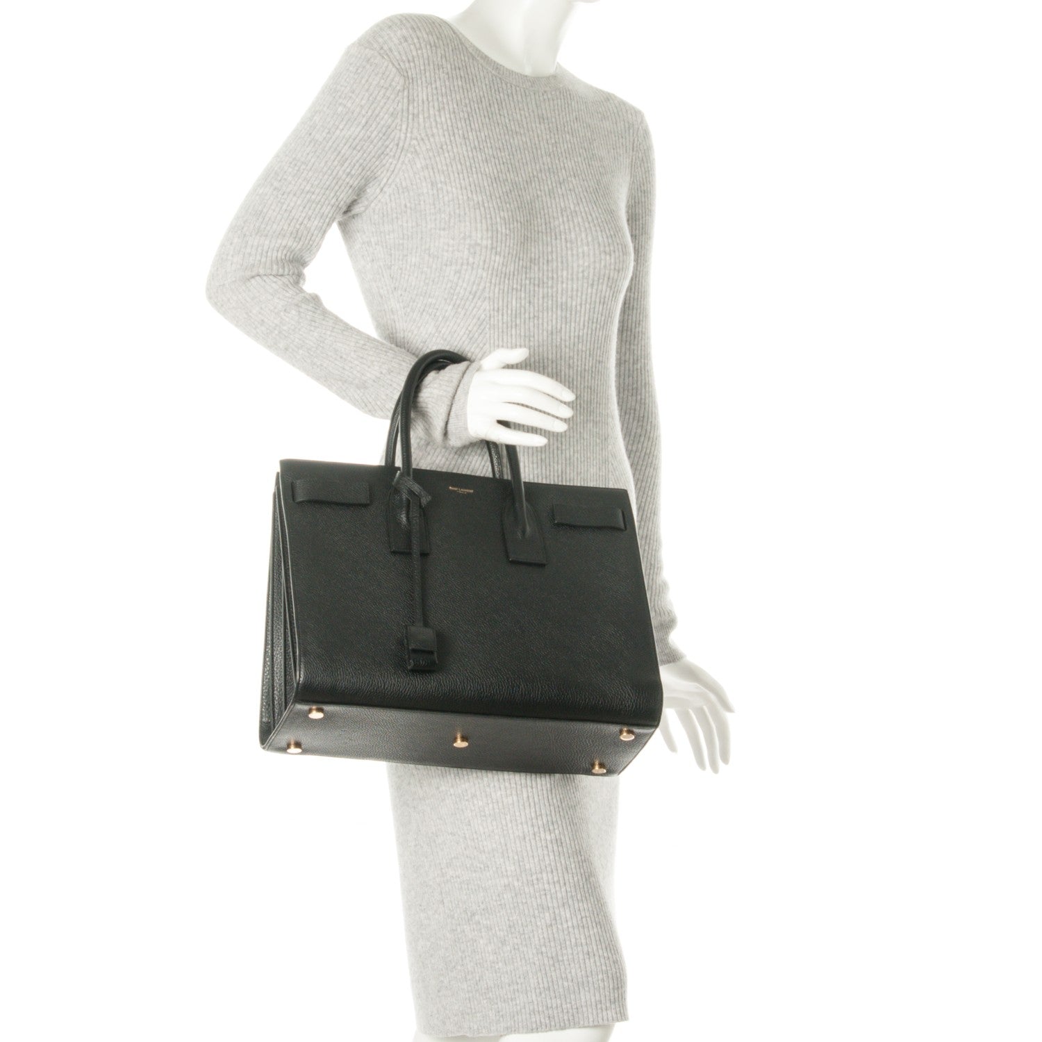 Saint Laurent Grained Calfskin Large Sac De Jour Carryall Black 2 of 7