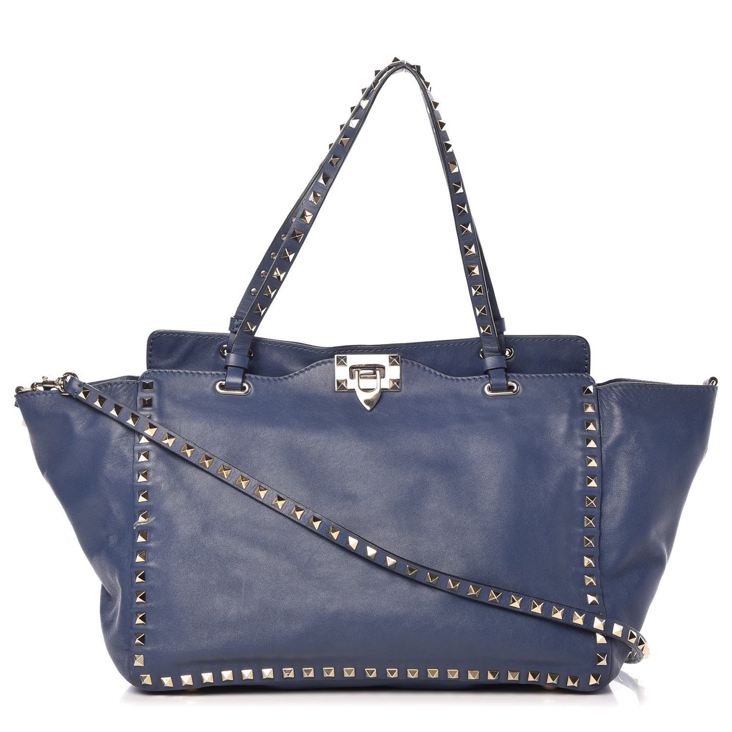 Vitello Medium Rockstud Tote Indigo