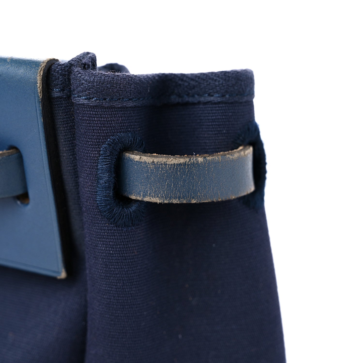 Hermes Toile Vache Hunter Herbag Cabas MM Bleu Marine 14 of 19