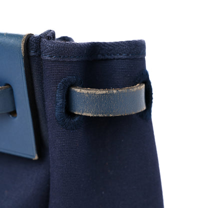 Hermes Toile Vache Hunter Herbag Cabas MM Bleu Marine 14 of 19