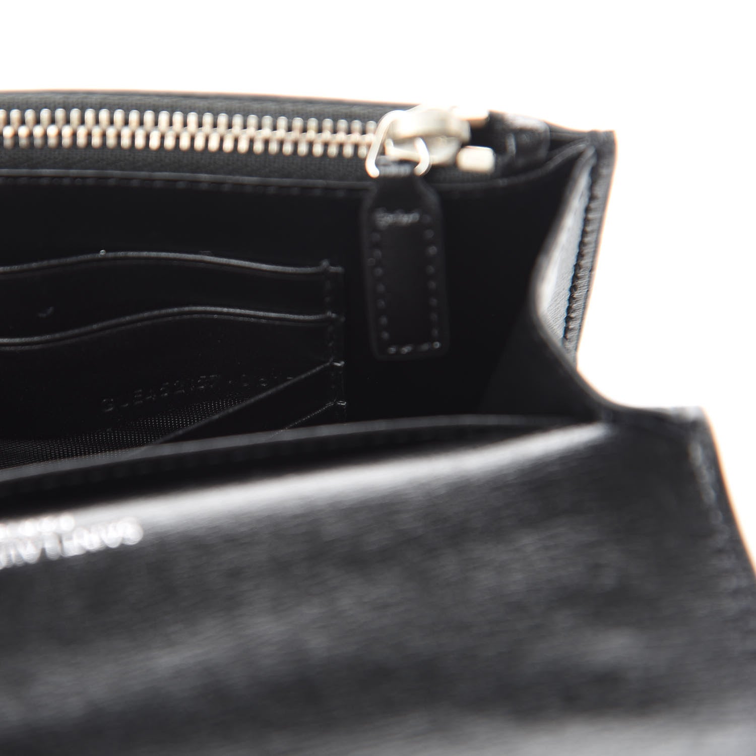 Saint Laurent Calfskin Monogram Sunset Chain Wallet Black 8 of 13