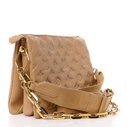 Louis Vuitton Lambskin Embossed Monogram Coussin PM Camel 3 of 12