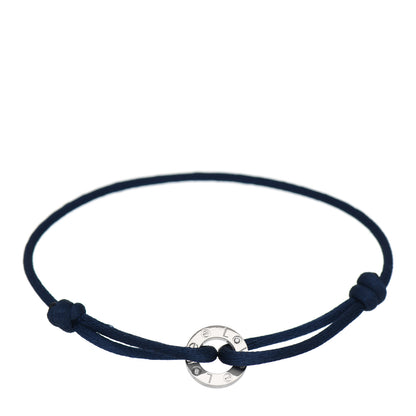 Cartier 18K White Gold Diamond LOVE Adjustable Cord Bracelet Blue 1 of 4