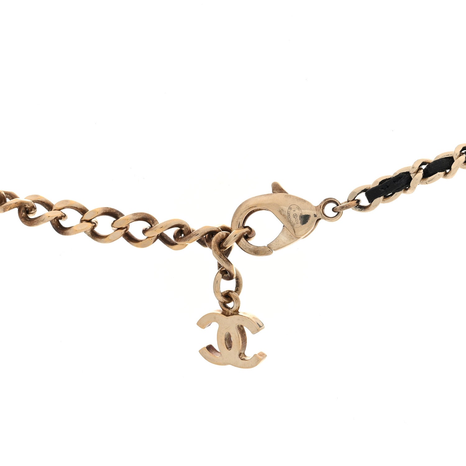 Chanel Metal Lambskin Chain CC Comb Necklace Gold Orange Black 4 of 7