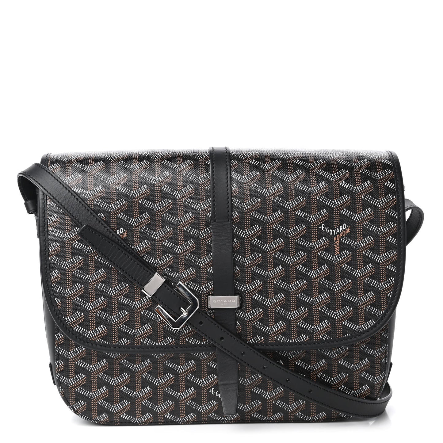 Goyardine Belvedere II MM Messenger Bag Black