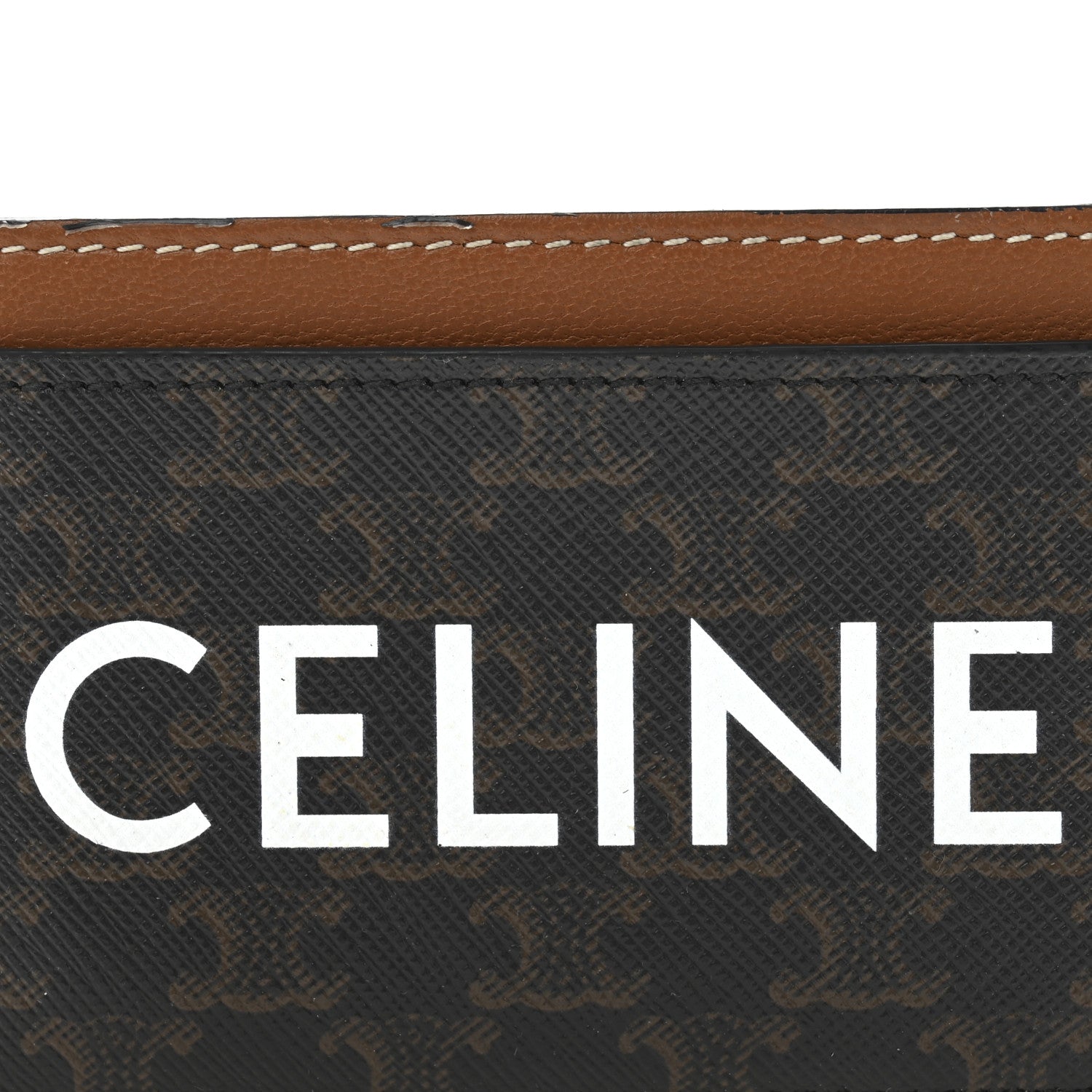 Celine Triomphe Canvas Card Holder Tan 6 of 10
