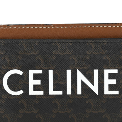 Celine Triomphe Canvas Card Holder Tan 6 of 10